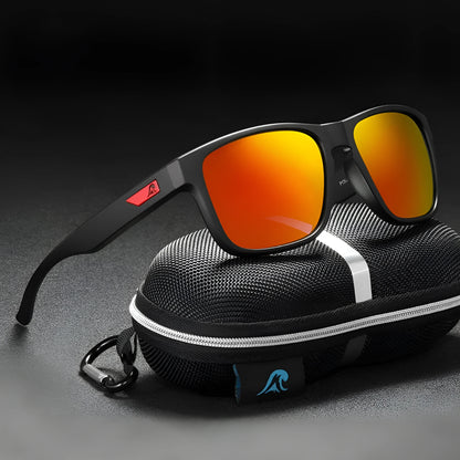 Men's polarised sunglasses with TAC lenses and PC frame in a selection of colours for outdoor use.
