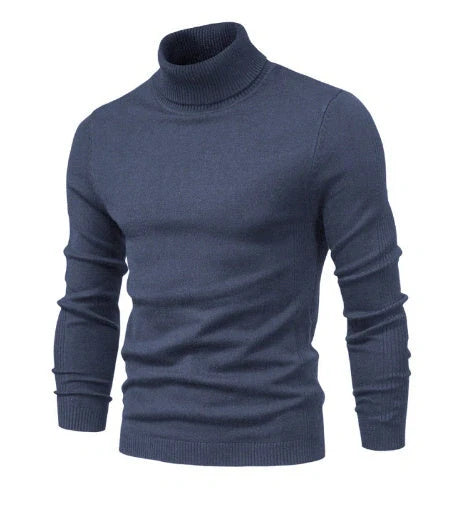 Men's slim fit turtleneck winter sweater in various colours