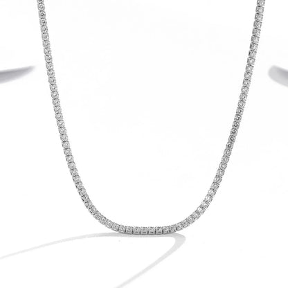 Women's 925 sterling silver necklace with diamond cut round elements in silver colour