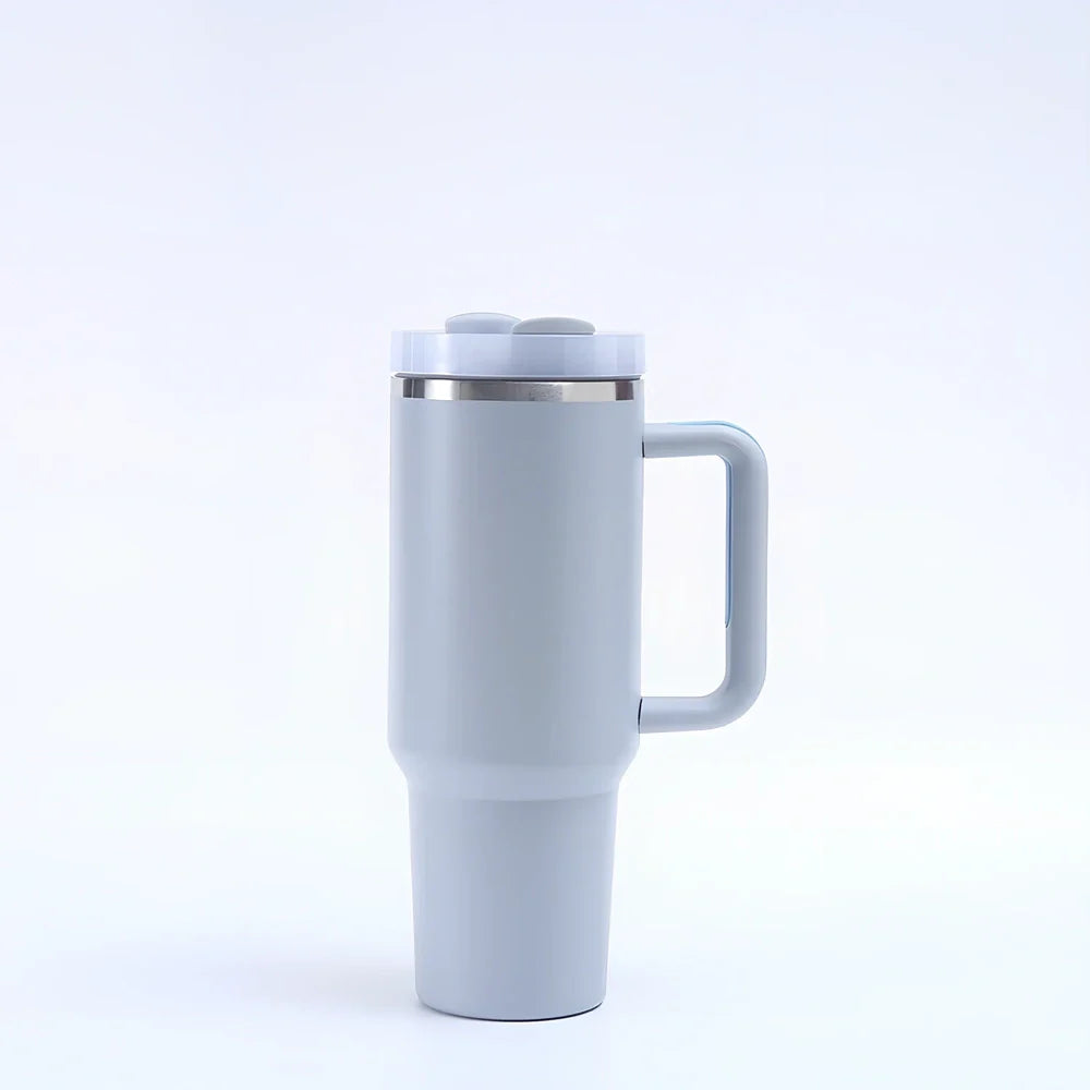 304 stainless steel vacuum cup with double-wall insulation showing 40oz capacity and 26cm height dimensions