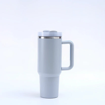 304 stainless steel vacuum cup with double-wall insulation showing 40oz capacity and 26cm height dimensions