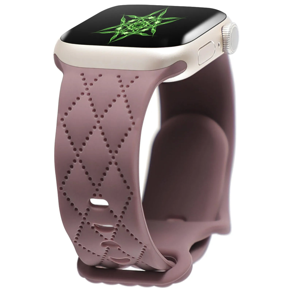 Silicone Apple Watch strap with butterfly buckle, shown in black, 38/40/41mm size