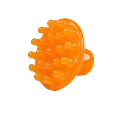 Brown and yellow disc massage comb with 21 teeth for head meridian massage