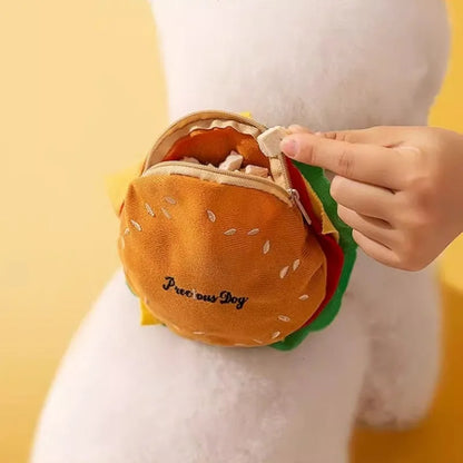 Cartoon hamburger chips design adjustable pet vest leash rope with backpack in multiple sizes
