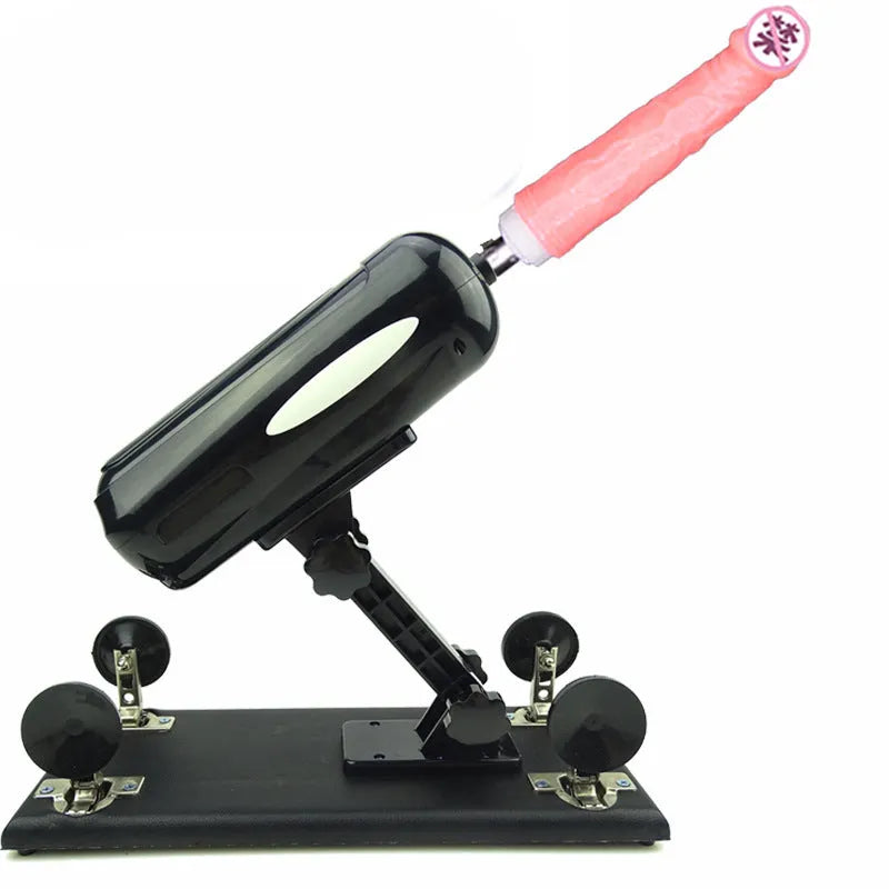 Women's purple automatic telescopic thrusting sex tool made from PVC measuring 37cm