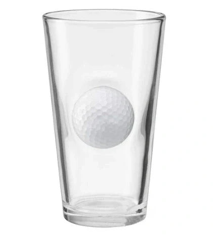 Elegant beverage glass with a unique golf ball embedded within the crystal-clear borosilicate frame, perfect for serving cocktails, iced tea, and desserts.