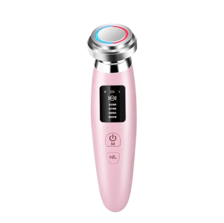 Pink facial cleansing and rejuvenation instrument with USB charging port