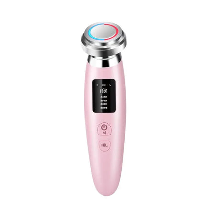 Pink facial cleansing and rejuvenation instrument with USB charging port