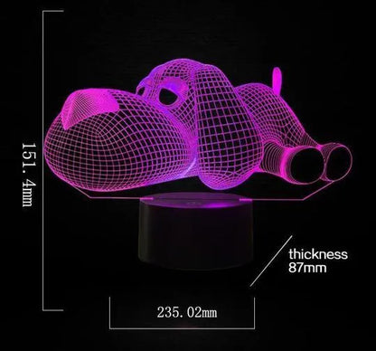 Doggo desktop lamp with multicolour LED lighting and 3D dog figurine design