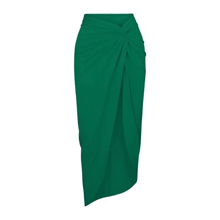Women's polyester swimsuit with gauze skirt in double shoulder or oblique shoulder designs