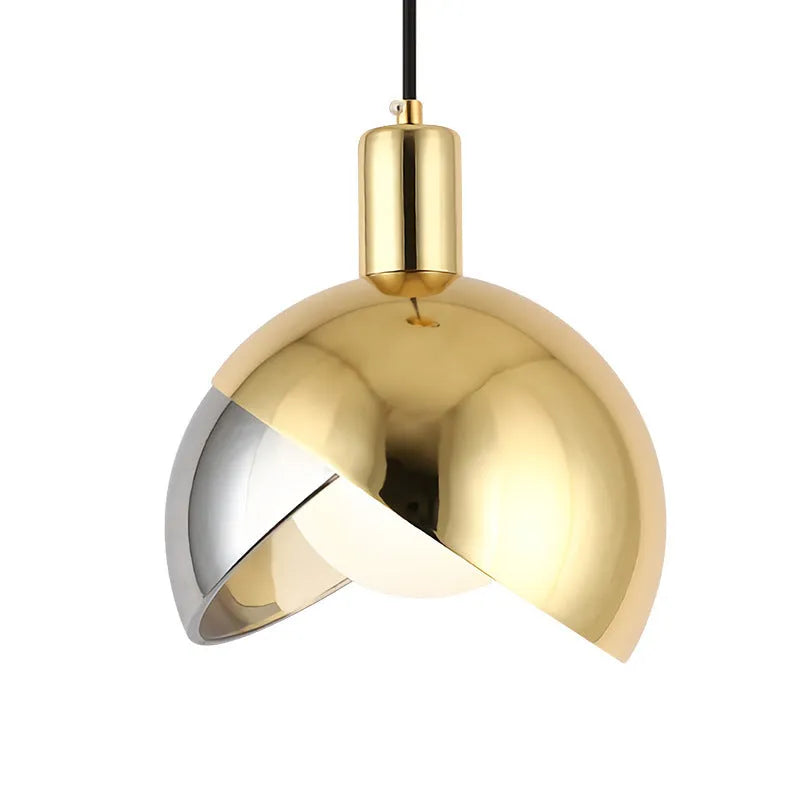 20cm diameter single-head droplight ceiling lamp in champagne gold with integrated warm LED light