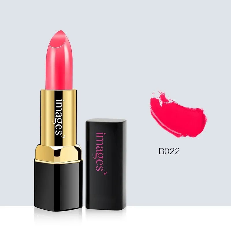 A tube of natural lipstick lip gloss in a choice of ten colours, showing a net weight of 3.8g.