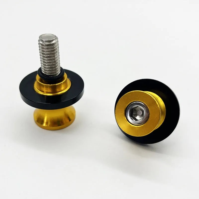 Aluminium alloy frame screw in 6mm, 8mm, and 10mm sizes, shown in blue, red, black, silver, and gold for motorbike parking lift and car trim.