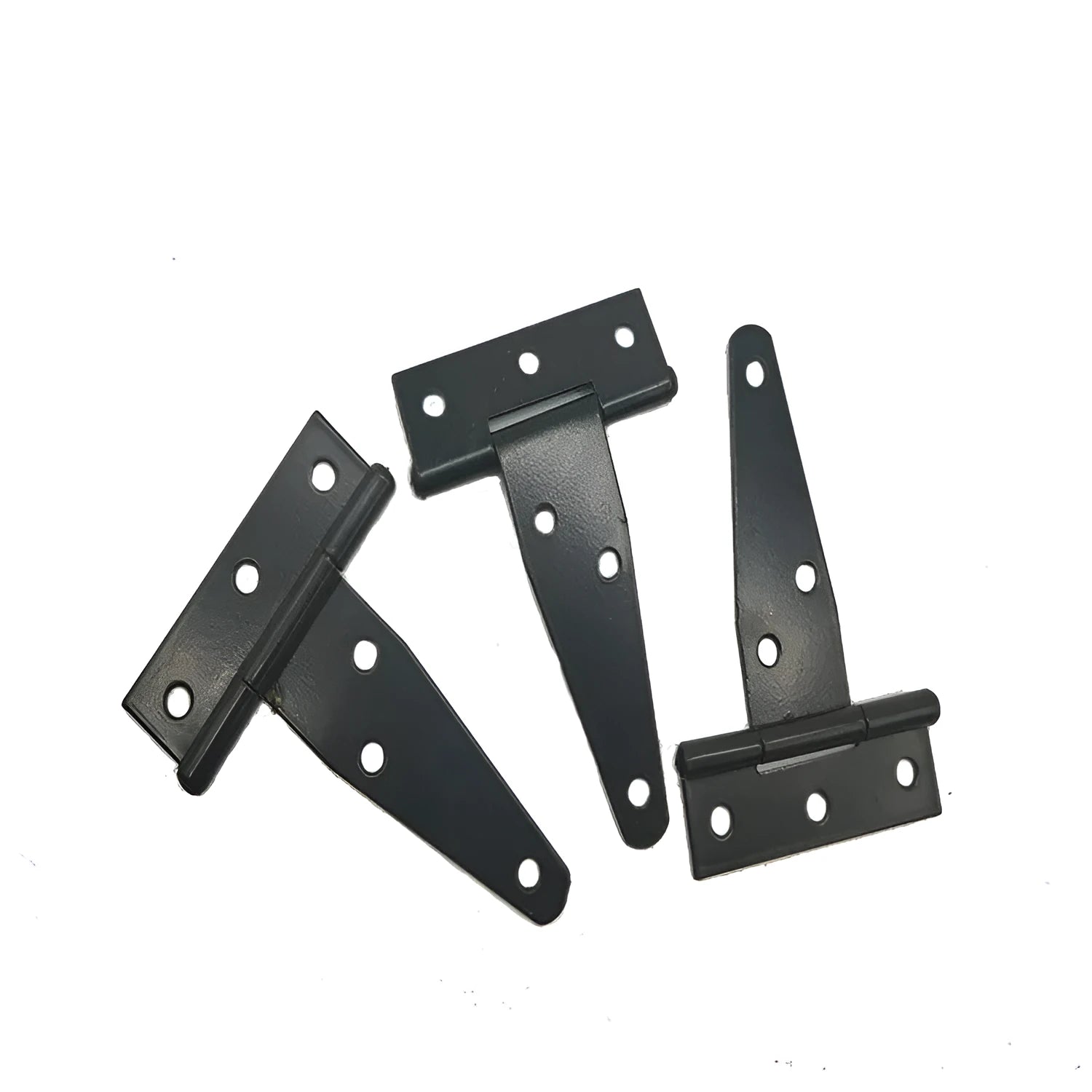 Fixed light T-shaped iron hinge for wooden doors with straight arm design and 175 degree opening angle