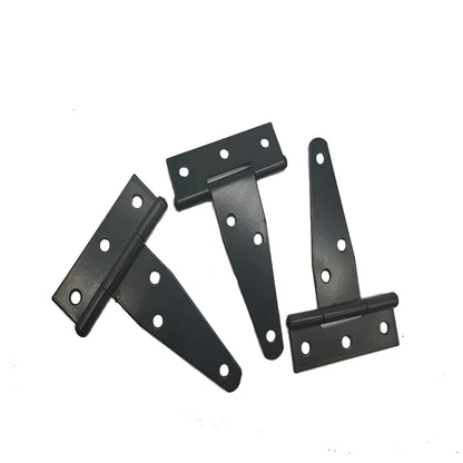 Fixed light T-shaped iron hinge for wooden doors with straight arm design and 175 degree opening angle