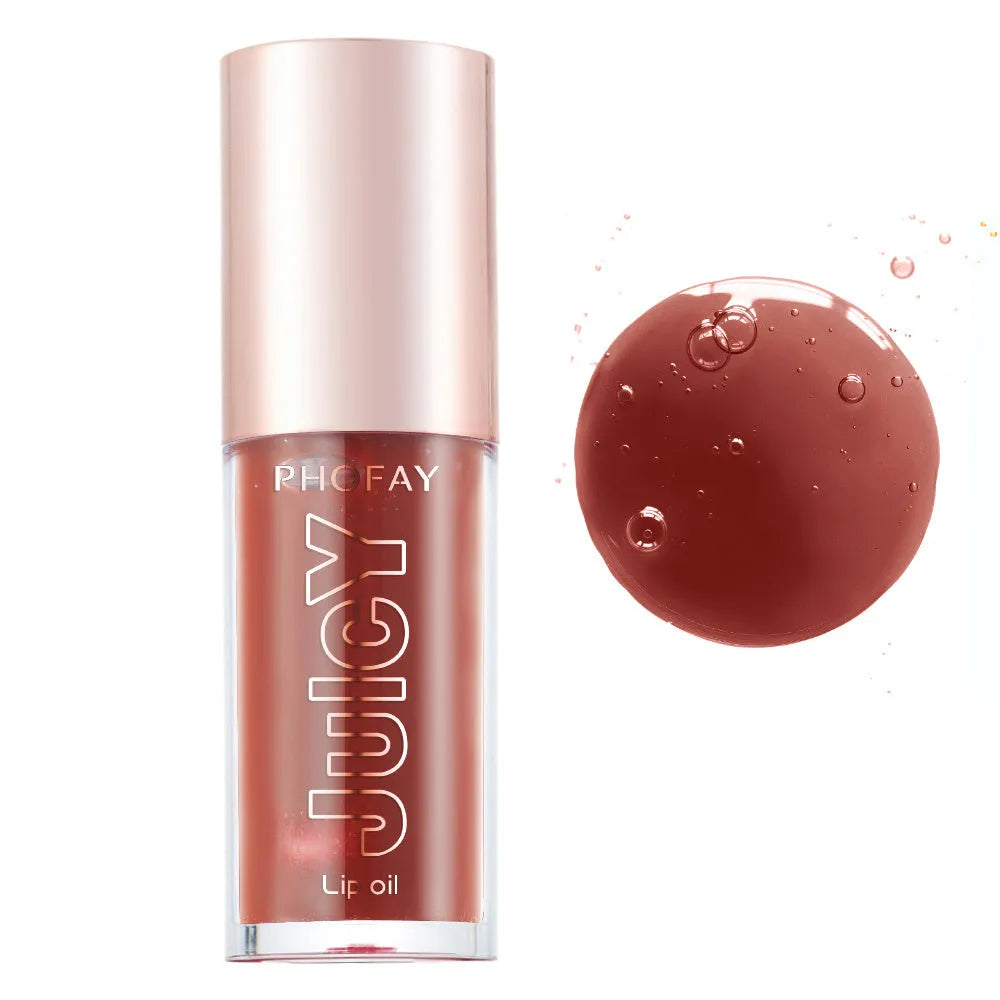 PHOFAY Juicy Lip Oil bottle with doe-foot applicator in non-sticky formula