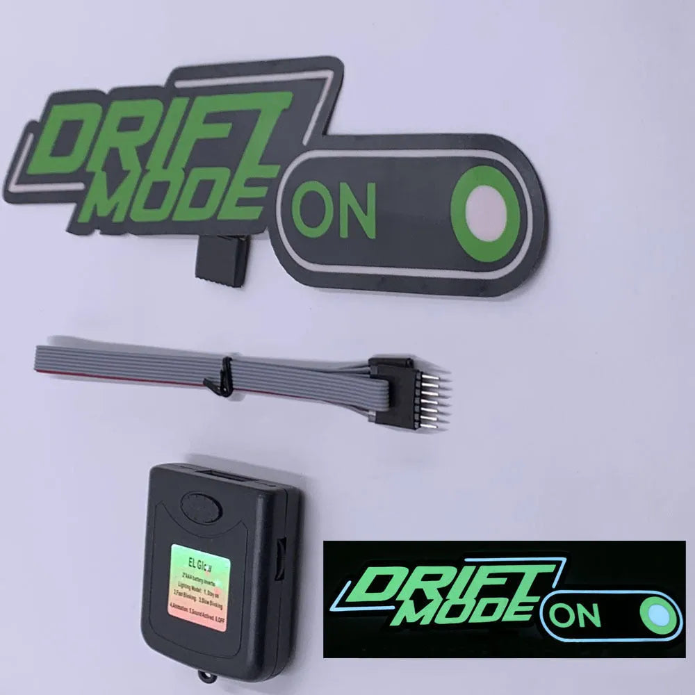 Luminous wall sticker kit showing adhesive film, driver unit, and connecting cable for glow in the dark decoration.