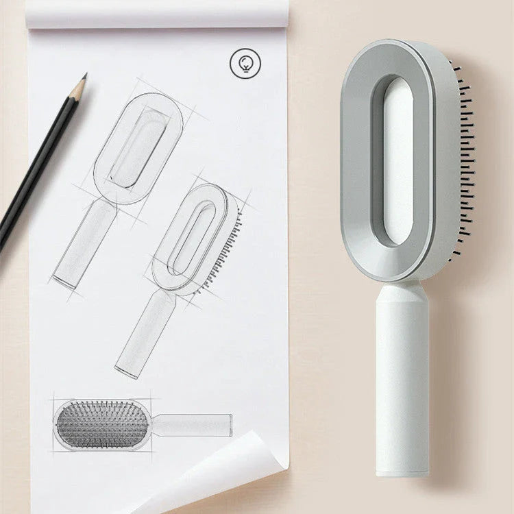 Premium self-cleaning hair brush with airbag massage technology for smooth, healthy hair