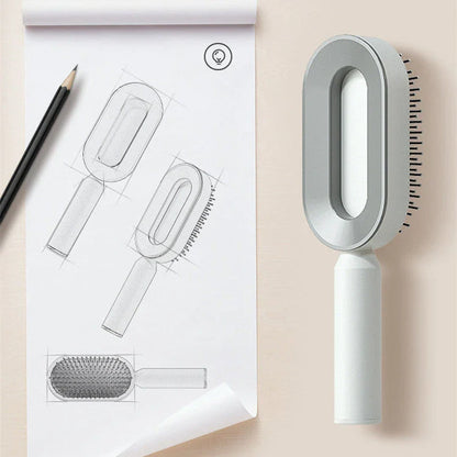 Premium self-cleaning hair brush with airbag massage technology for smooth, healthy hair