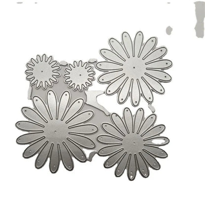 Silver high carbon steel cutting knife mould set measuring 12.5x13cm with floral etching design
