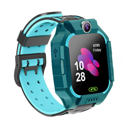 Children's smart watch with silicone wristband in pink, blue or red colour