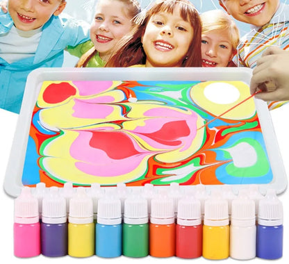 Hand painted doodle educational toys floating painting art set with pigment tubes and drawing paper