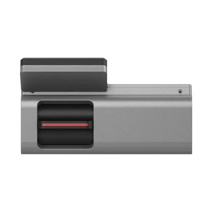 Hidden wireless 4K driving recorder designed for adhesive mounting behind a car's rear-view mirror.