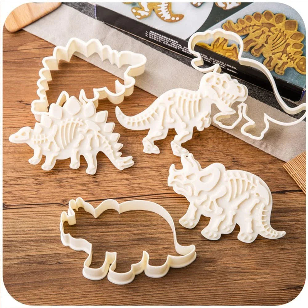 Dinosaur-shaped biscuit mould made from food-grade PVC material for safe and creative baking
