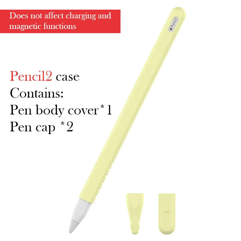 Silicone stylus pen case for Apple Pencil and iPad compatible pens, TEP solid colour sleeve, one pen case
