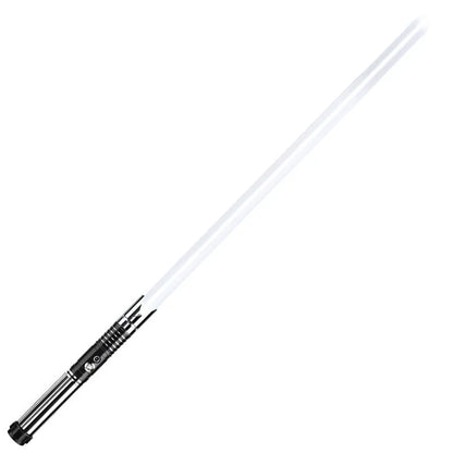 Metal rechargeable laser sword toy with gravity induction, 16 colour-changing lights, and 8 sound effects for children aged 7-14.