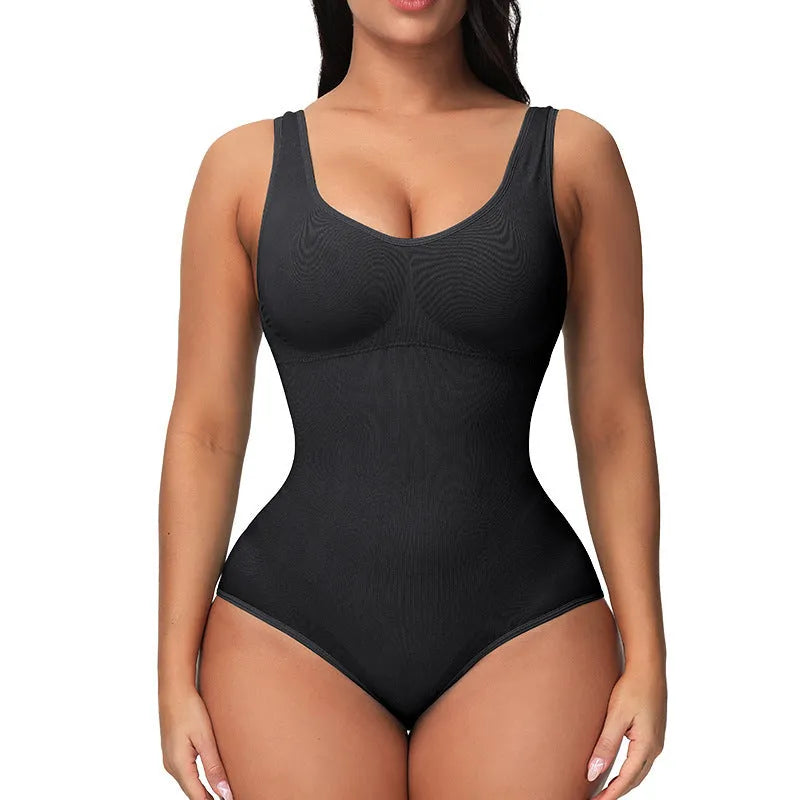 Seamless nylon bodysuit for waist support and body sculpting in multiple colours