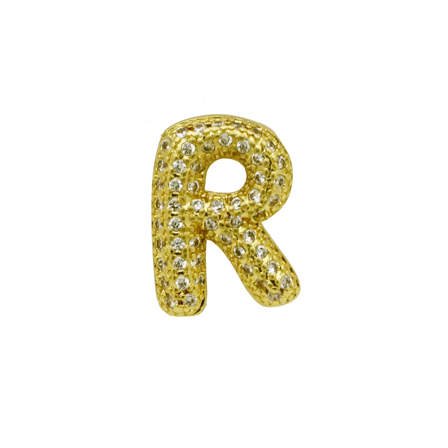 Retro copper bracelet with a letter 'A' charm featuring micro inlaid zircon, shown in a gold finish.