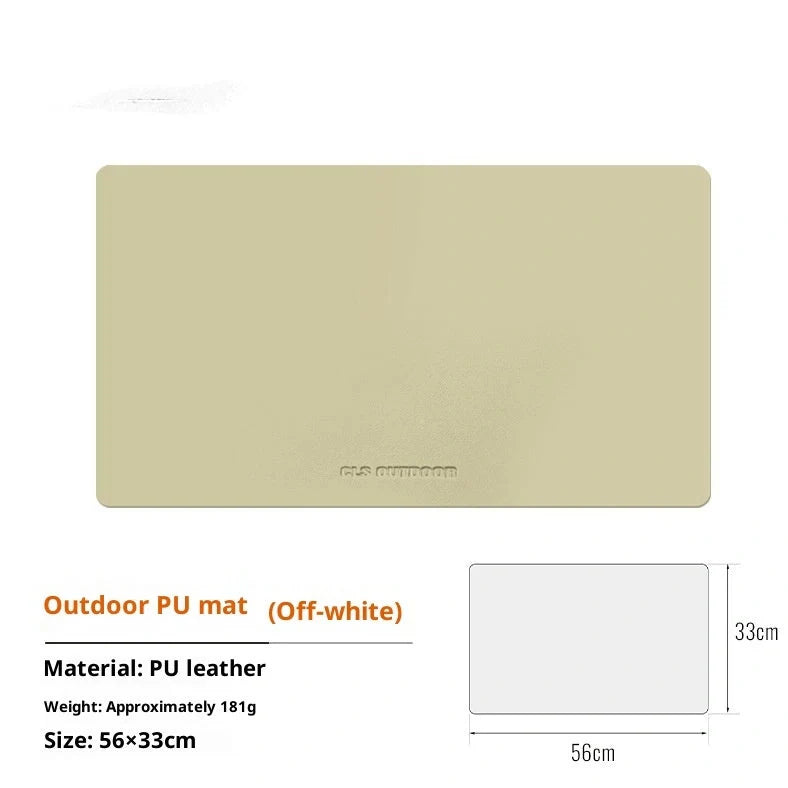 Waterproof heat insulation table mat in army green colour measuring 56×33cm on wooden dining table