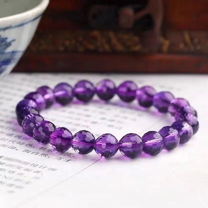 128-facet ametrine bracelet with crystal beads in three colour variations and multiple diameter options