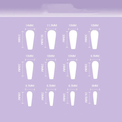 Wear nail stickers with peach heart and rhinestone design, 24 pieces per box, colour JP1596