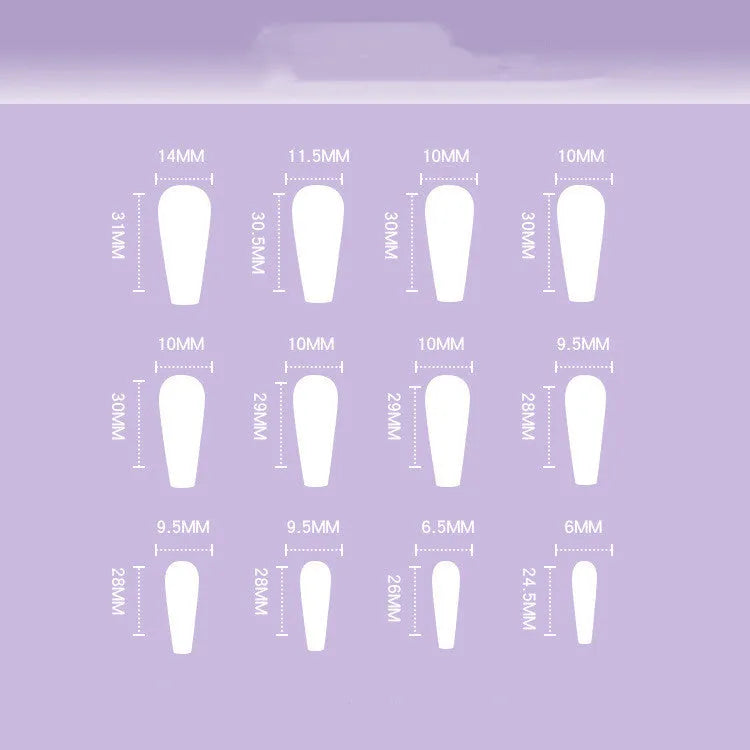 Wear Nail Nail Stickers Peach Heart Nail Tip Rhinestone Nails Patch False Nails Manicure Wear Nail 24 Pieces Box JP1596