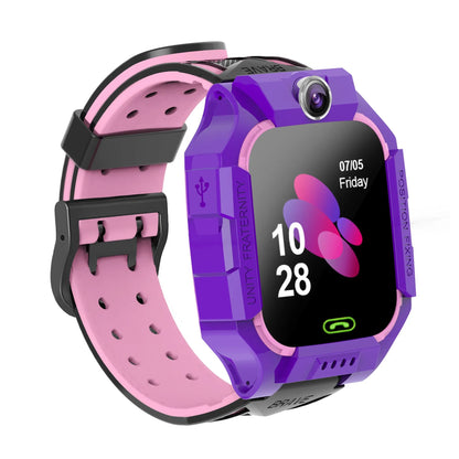 Children's smart watch with silicone wristband in pink, blue or red colour
