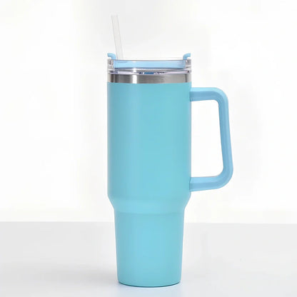304 stainless steel vacuum cup with double-wall insulation showing 40oz capacity and 26cm height dimensions
