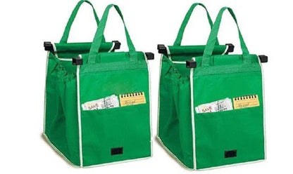 Eco-Friendly Foldaway Reusable Shopping Bag in Green - Durable, Mould-Resistant Cloth Tote with Generous 40-Pound Capacity