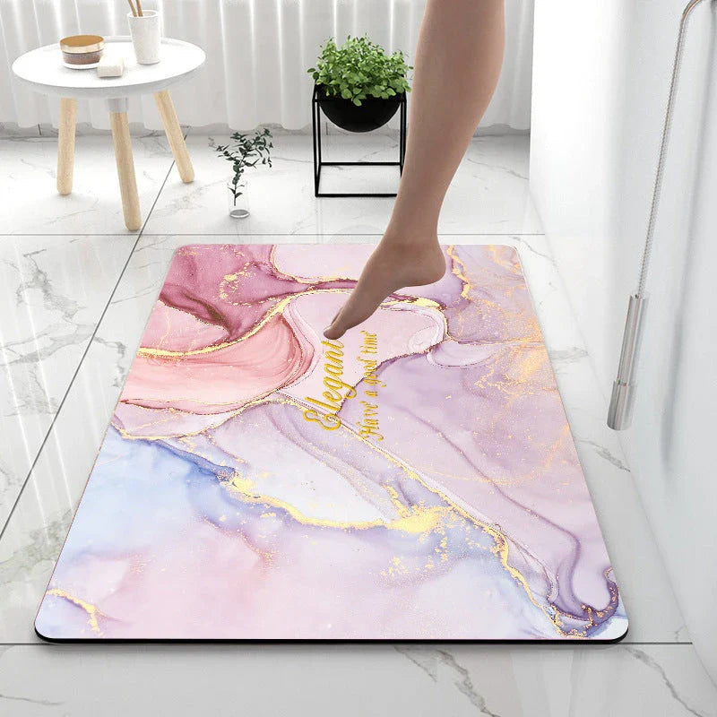 Diatom Anti-Slip Floor Mat in Various Marble Colors and Sizes for Bathroom, Kitchen, and Home Use