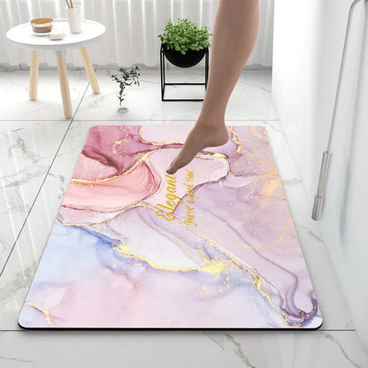 Diatom Anti-Slip Floor Mat in Various Marble Colors and Sizes for Bathroom, Kitchen, and Home Use