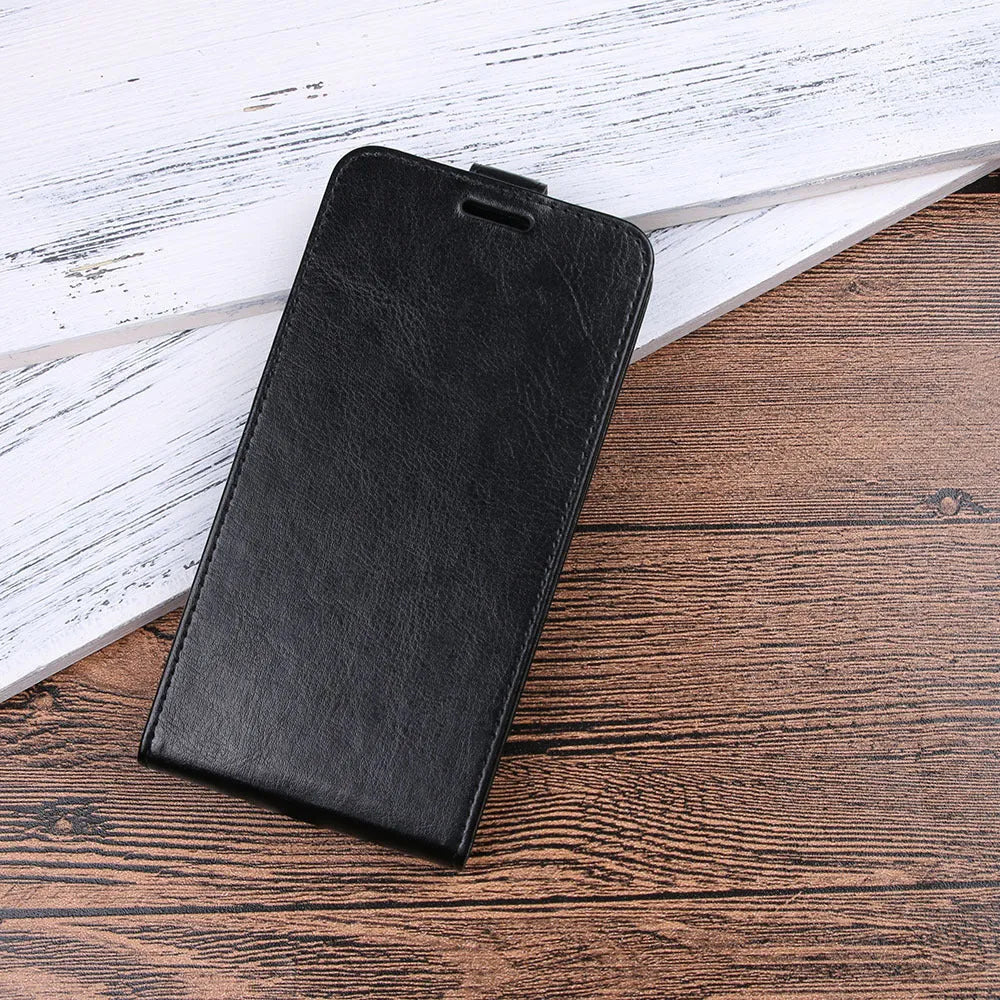 Honor 7X leather wallet phone case in crazy horse pattern with card slots