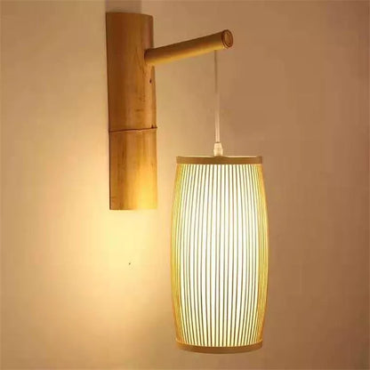 Southeast Asia bamboo plait hall staircase decoration lamp with E27 lamp holder