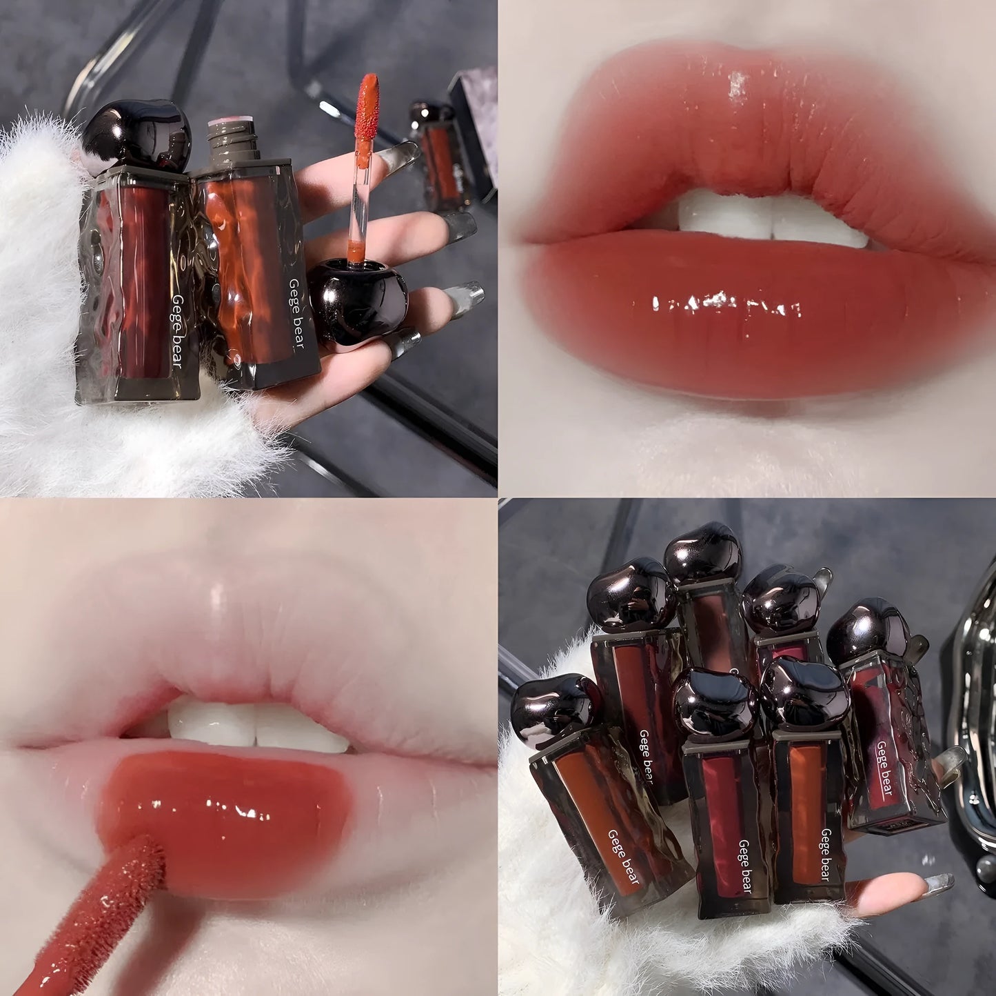 Glacier Lava Lip Lacquer water light mirror makeup in seven numbered colour options