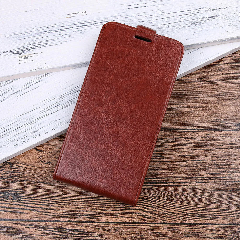 Honor 7X leather wallet phone case in crazy horse pattern with card slots
