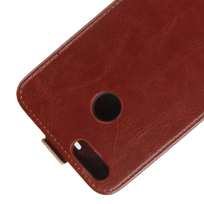 Honor 7X leather wallet phone case in crazy horse pattern with card slots