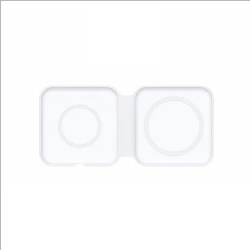 White foldable magnetic wireless charger showing dual charging surfaces and Type-C port