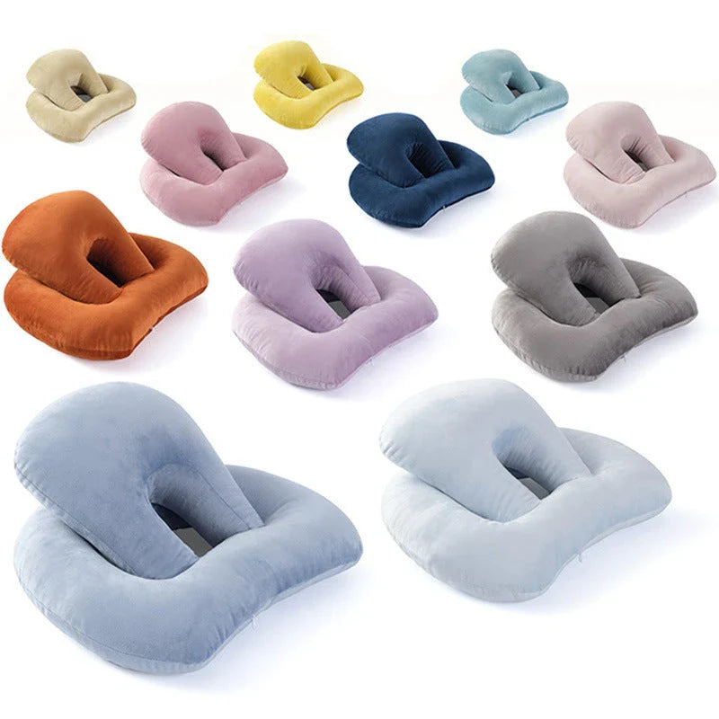 Comfortable U-Shaped Desk Neck Pillow with Plush Velvet Exterior and Adjustable Arm Rest Support