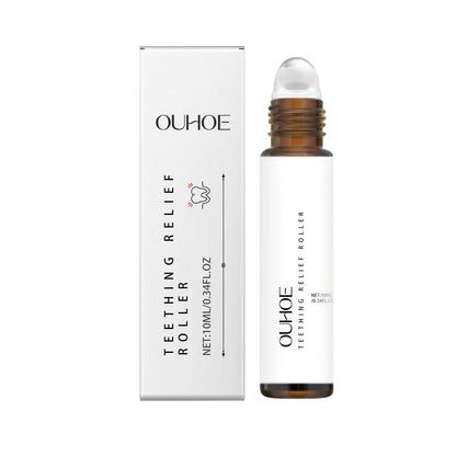 Tooth pain relief set with three stainless steel ball bearings and analgesic cream tube