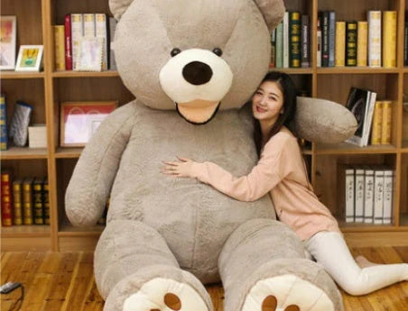 Colossal plush teddy bear in various sizes and colors, featuring a premium leather exterior and soft, cuddly interior